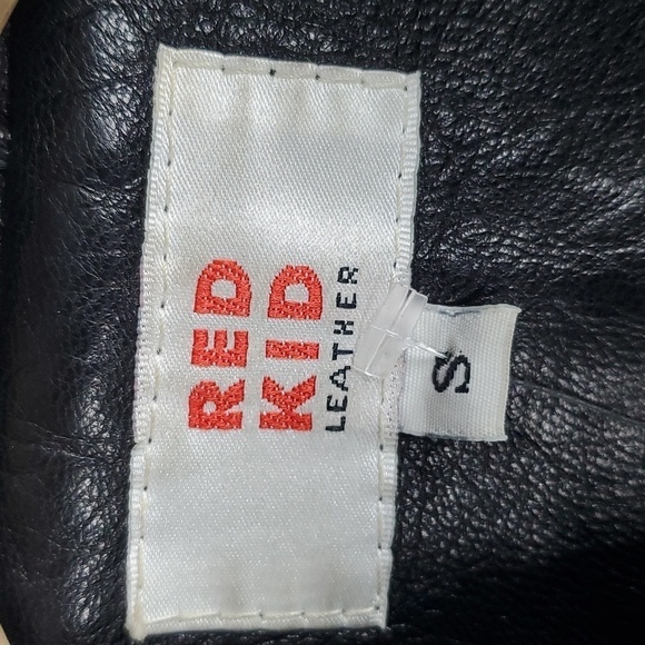 Red Kid Leather Trench Coat Jacket S - Picture 5 of 15